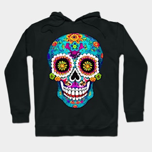 Sugar Skull Drawing Multicolored Hoodie